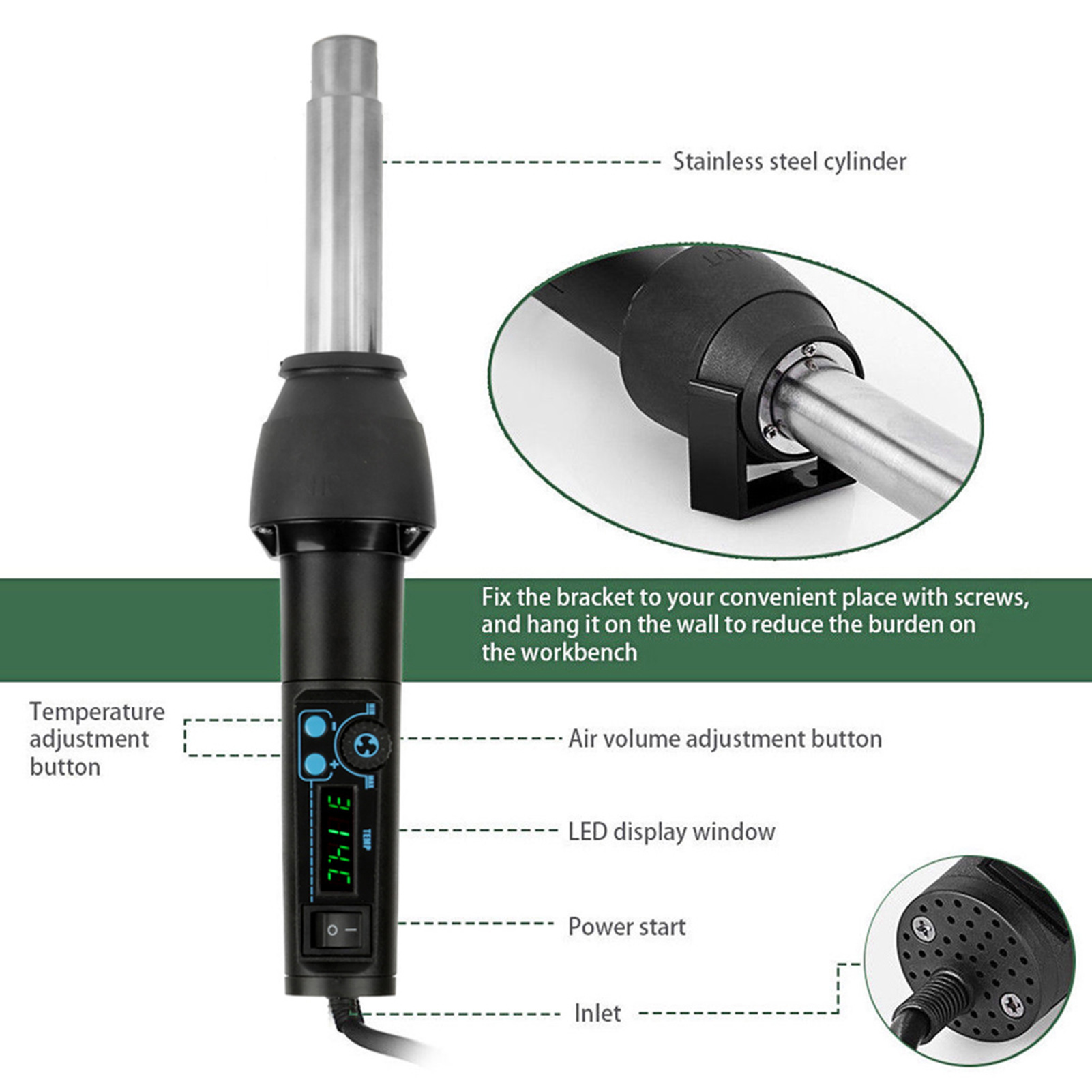 Pistol Udara Panas Listrik 885 - Hot Air Station 858 ulasan dan harga