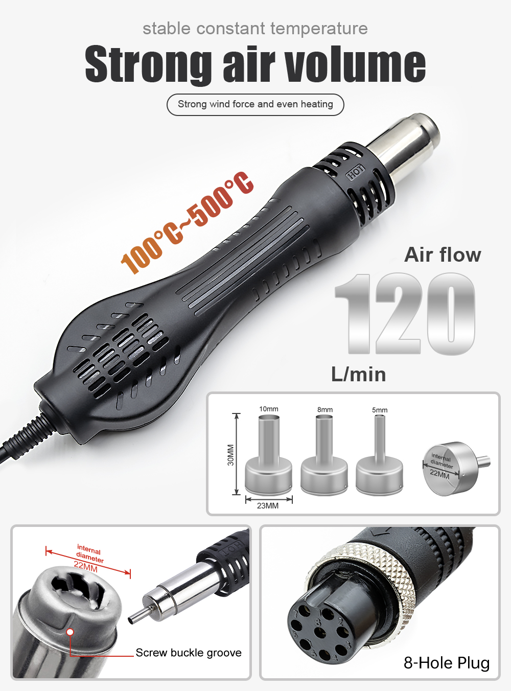 JCD Hot Air Gun 858D 700W BGA  - Hot Air Station 858 ulasan dan harga