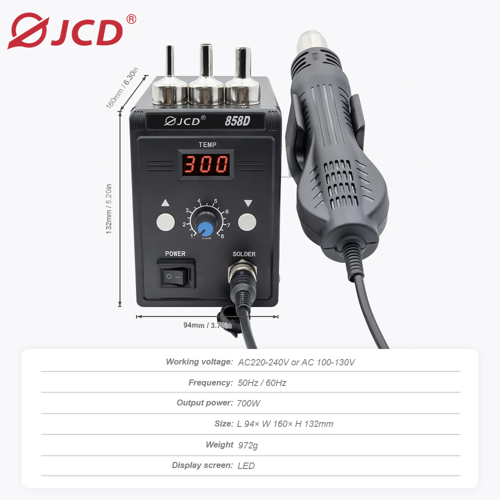 JCD pistol udara panas 858D 70 - Hot Air Station 858 ulasan dan harga